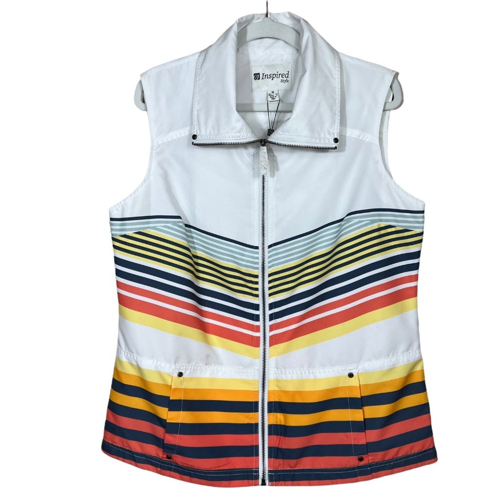 Inspired Style Spanner Grande‎ Prix Mock Neck Full Zip Sleeveless Golf Jacket